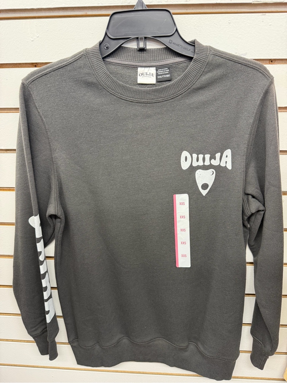 Ouija Board Graphic Crewneck Sweatshirt Gray XXS NWT